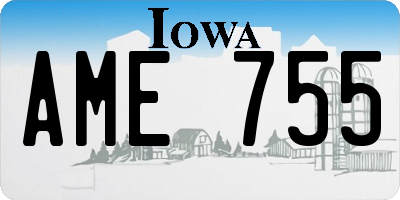 IA license plate AME755