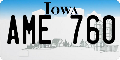 IA license plate AME760