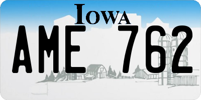 IA license plate AME762