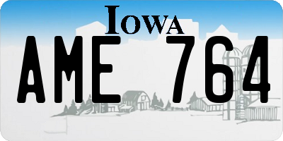 IA license plate AME764