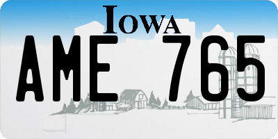 IA license plate AME765