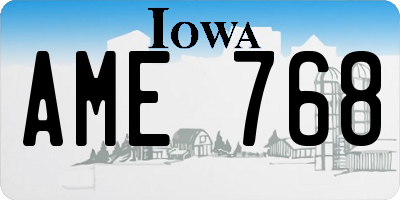 IA license plate AME768