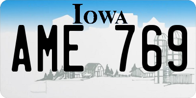 IA license plate AME769