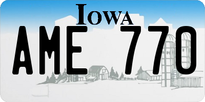 IA license plate AME770