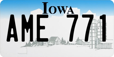 IA license plate AME771