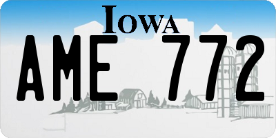 IA license plate AME772