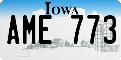 IA license plate AME773