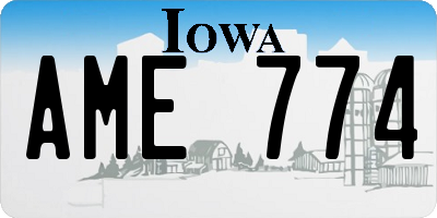 IA license plate AME774