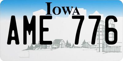IA license plate AME776