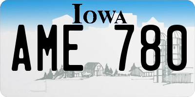 IA license plate AME780