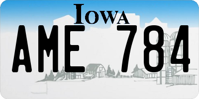 IA license plate AME784