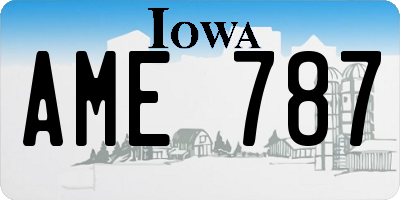 IA license plate AME787