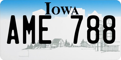 IA license plate AME788