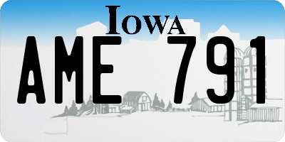 IA license plate AME791