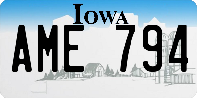 IA license plate AME794