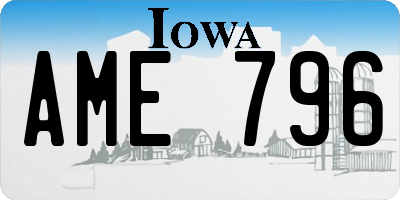 IA license plate AME796