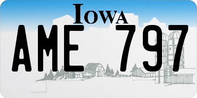 IA license plate AME797