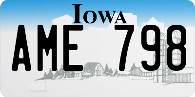 IA license plate AME798