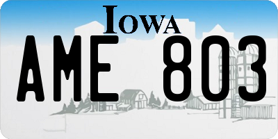 IA license plate AME803