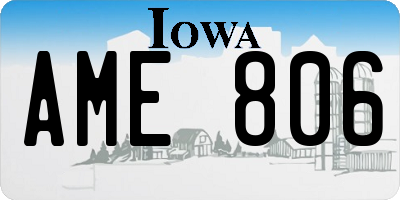 IA license plate AME806