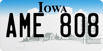 IA license plate AME808