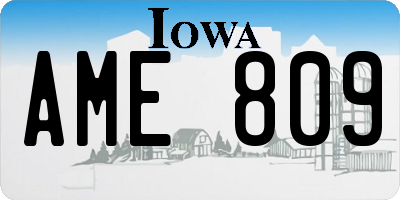 IA license plate AME809