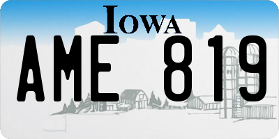 IA license plate AME819