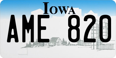 IA license plate AME820