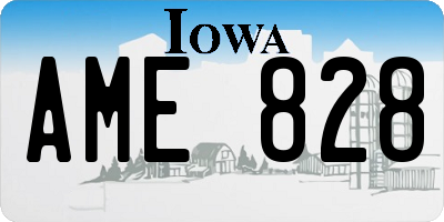 IA license plate AME828