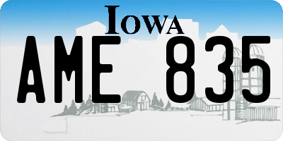 IA license plate AME835