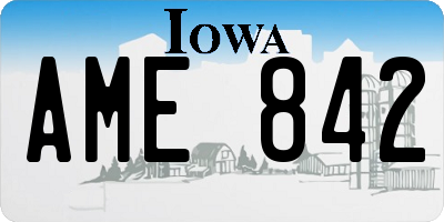 IA license plate AME842