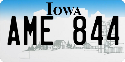 IA license plate AME844