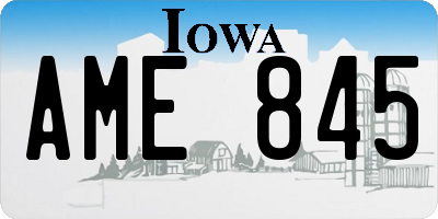 IA license plate AME845