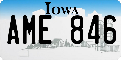 IA license plate AME846