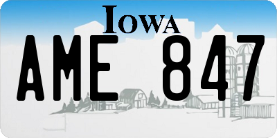 IA license plate AME847