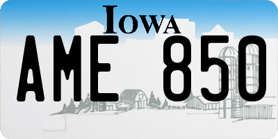 IA license plate AME850