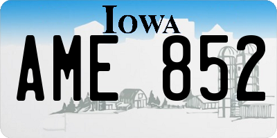 IA license plate AME852