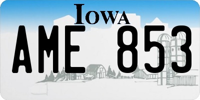 IA license plate AME853