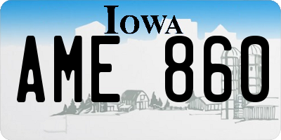 IA license plate AME860