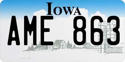 IA license plate AME863
