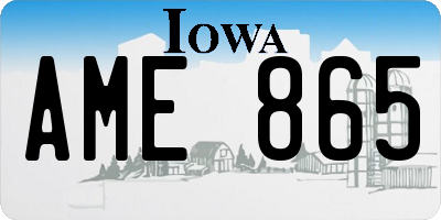 IA license plate AME865