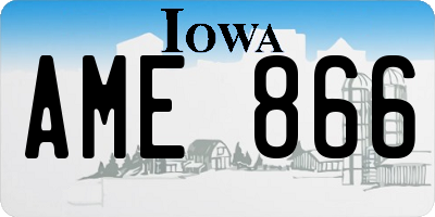 IA license plate AME866