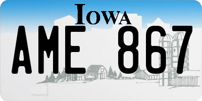 IA license plate AME867