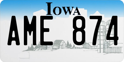 IA license plate AME874