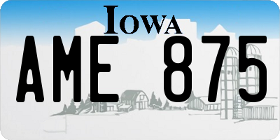 IA license plate AME875