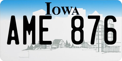 IA license plate AME876