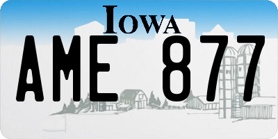 IA license plate AME877
