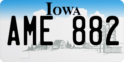 IA license plate AME882