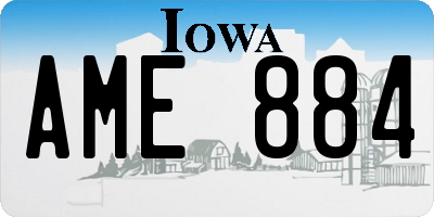 IA license plate AME884
