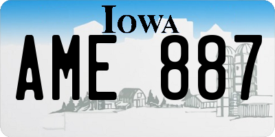 IA license plate AME887